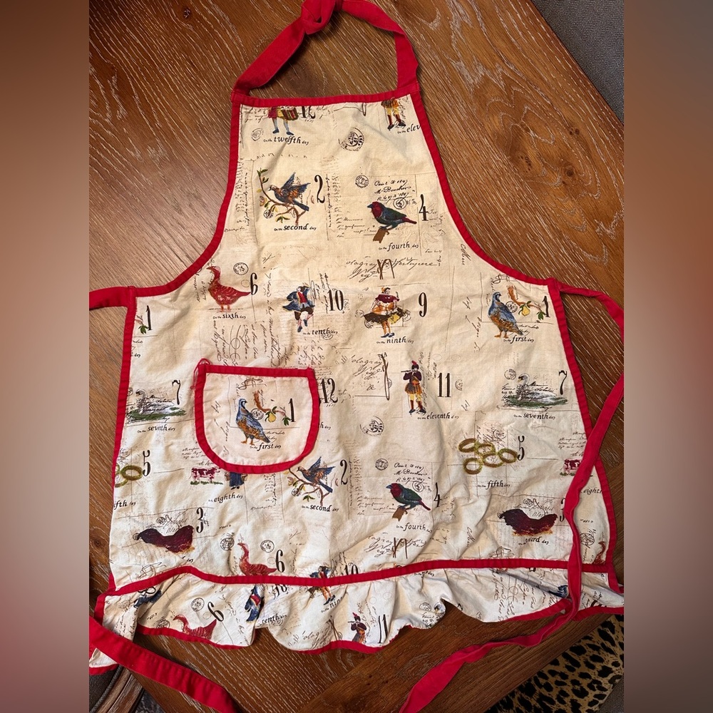 Williams Sonoma Holiday 12 days of Christmas Girls Kitchen Apron